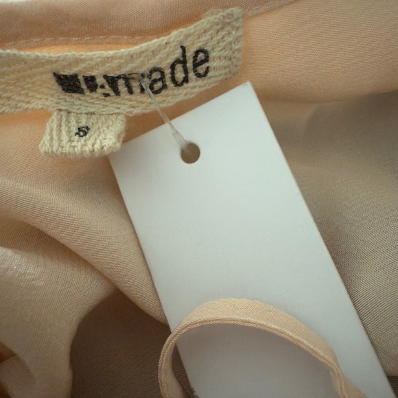 LaMade 100% silk cami y2k long tank S pink ruffle detail Euro summer NWT pastel - Picture 8 of 10